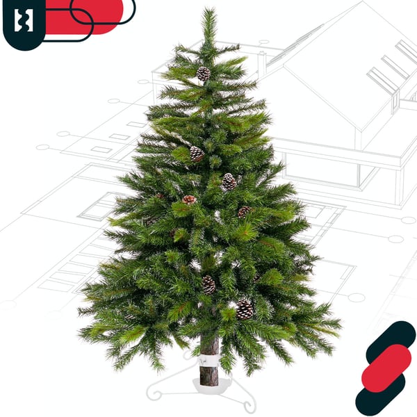 KOTARBAU® julegrønt stativ i metal med vandkande, hvidt, 52 x 23 cm
