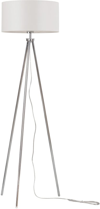 Gulvlampe, trebenet, krom, skærm, 40 cm