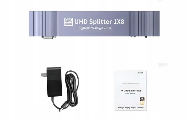 HDMI 2.1 SPLITTER 1x8 ULTRAHD SPLITTER HDCP 2.3 8K60HZ 4K 120HZ - 8 TV