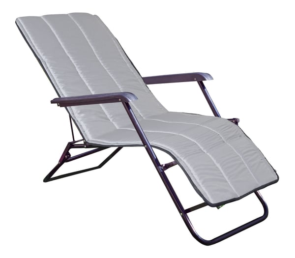 Quiltet pude til liggestol med skumfyld 165x50 cm mørkegrå
