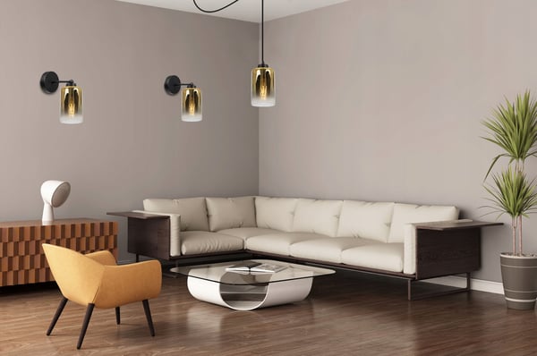 UNIK KNKIET-LAMPE, ELEGANT GLASSKÆRM