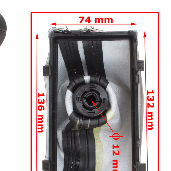 Audi A3 8P 04-15 gearknap sort og sølv med gaiters og ramme automatgear