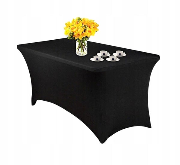 Duko catering-pöydän päällinen musta 180x76 cm joustava