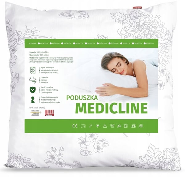 Pude 70x80 cm antiallergisk mikrofiber printet silikone