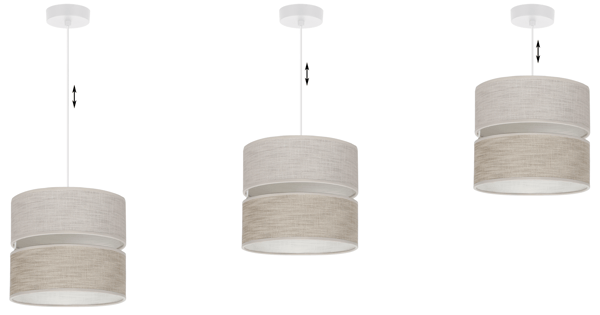 DUO HVID HØR HANDLAMPE 1 FLAD LAMPE BEIGE L06 20CM