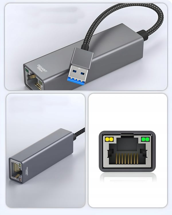 USB 3.0 NETVÆRKSADAPTER LAN RJ45 NETVÆRKSKORT 1000MBPS Ethernet Gigabit