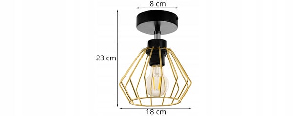 Lofthængende lampe med gylden LED-loftlampe