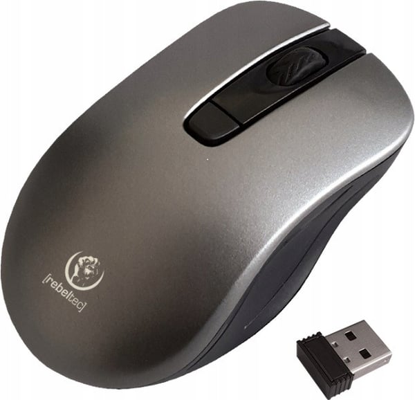 Rebeltec star Silver trådlös optisk mus 800-1600 DPI 4 knappar silver