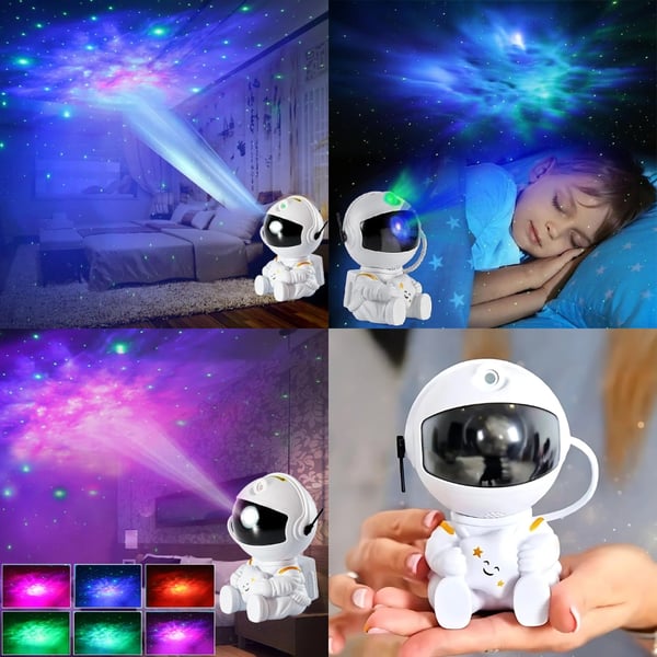 Stjerneprojektor astronaut børns LED-himmelnatlampe laser
