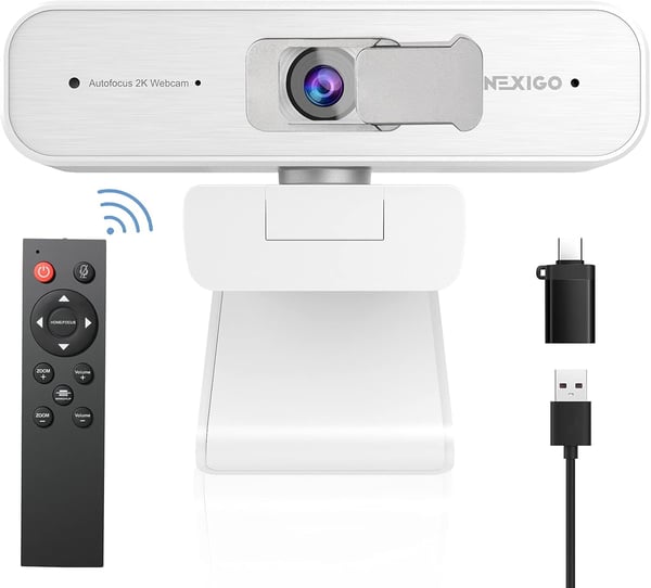 USB 2K Computer Webcam N940P Autofokus Mikrofon Hvid