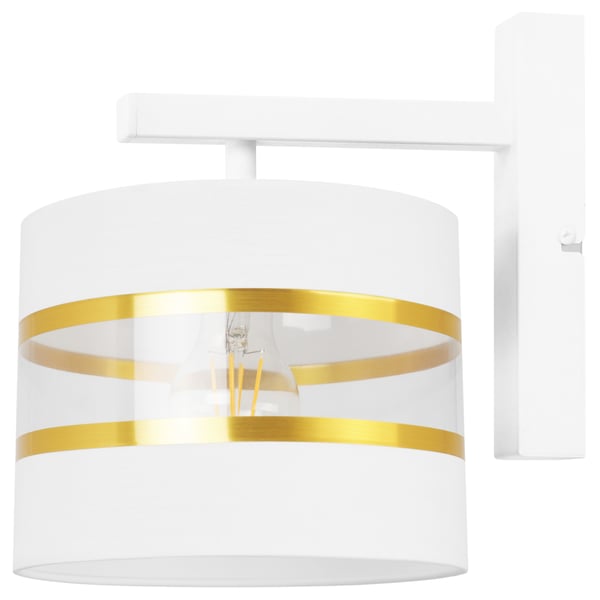 VÆGLAMPE, FIRKANTET LAMPE, ELEGANT GYLDEN LAMPESKÆRM, 20 CM