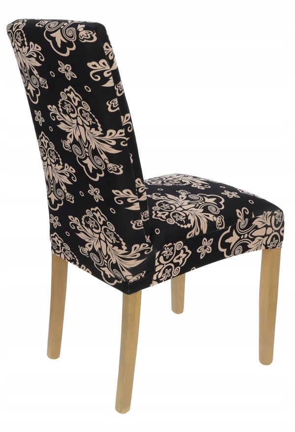 Tuolinpäällinen musta kuviollinen kuminauha [21P]