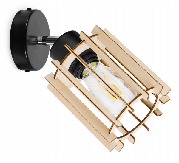MODERN LED-TAKLAMPA I TRÄ