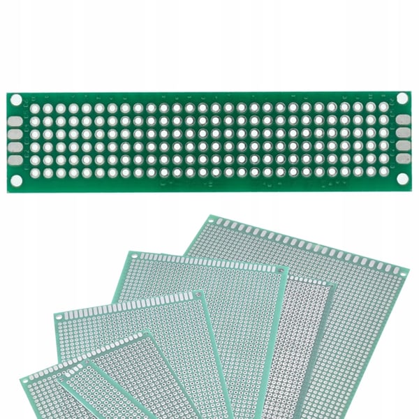 Kaksipuolinen universaali prototyyppipiirikortit 20 x 80 mm vihreä
