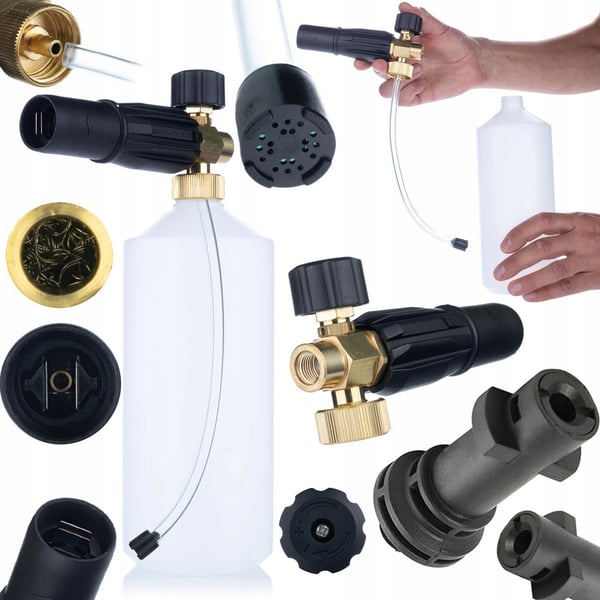 Rosfix skumspruta S0401 1000ml för högtryckstvätt G1/4F munstycke 1,23mm med adapter Kärcher K Bajonett