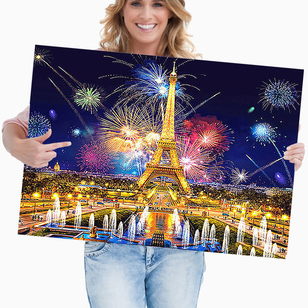 Ob_XL_28 diamantmålning 50x70 - stad, Paris