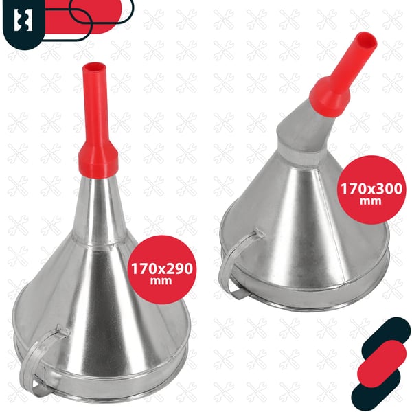 KOTARBAU® Galvaniserad metalltratt med plastspets, sil, filter, sned vinkelskål, 17 cm