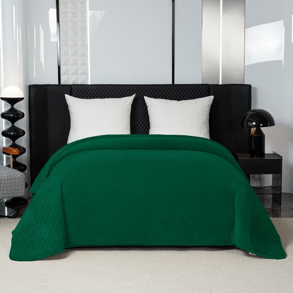 Elegantti päiväpeite 170x210 cm vihreillä reunoilla