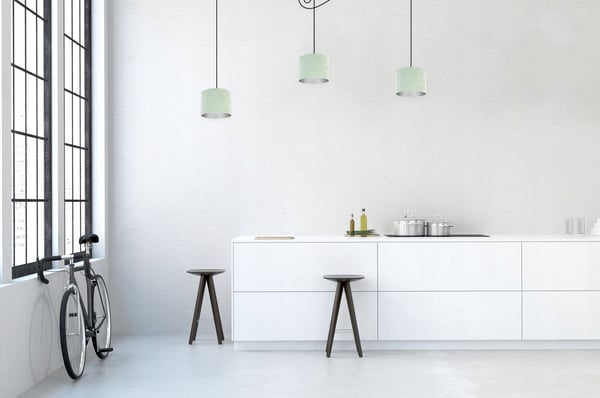 HÆNGELAMPE, LOFTKRONE, KROM, FLØJLSSKÆRM