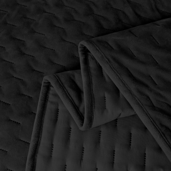 Elegant sengetæppe 170x210 cm med sort kant