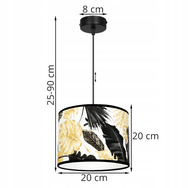Lofthængende lampe, lampeskærm, gyldne blomster, LED