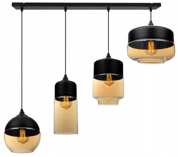 HÆNGENDE LOFTSLAMPE, GLASPLAFON, LED-LAMPE