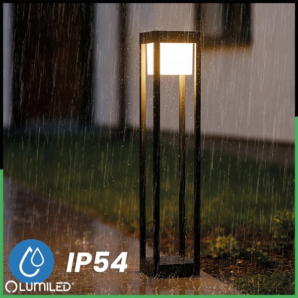 Havelampe udendørs stående LED-stolpe 12W 3000K 60cm sort QUERCUS LUMILED