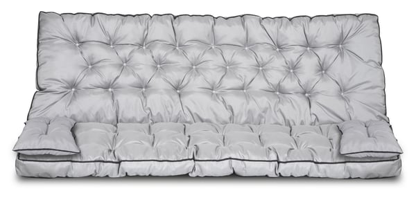 Havemøbelsæt med høj side og piping 150x60x50 cm grå
