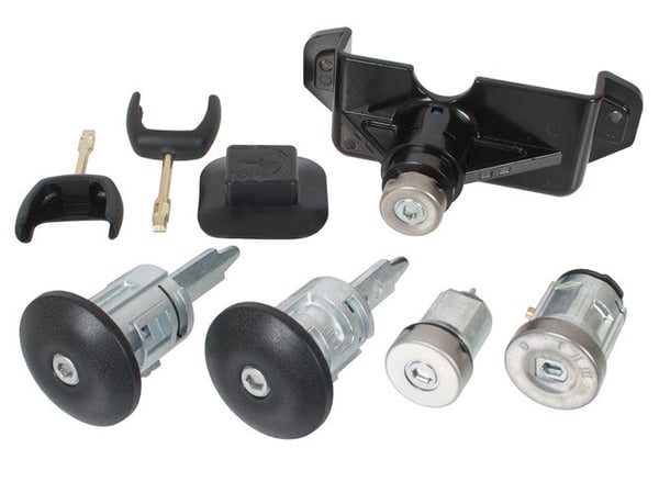 Ford Transit 2006 - set dörrlåsinsatser 2x + tändning + motorhuv + tanklock 5 st. KPL