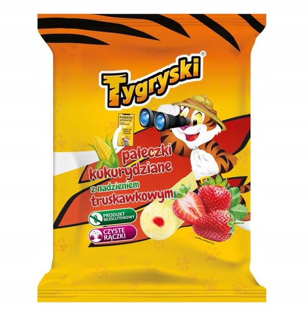 Tiger-maissitikut mansikkatäytteellä 60 g