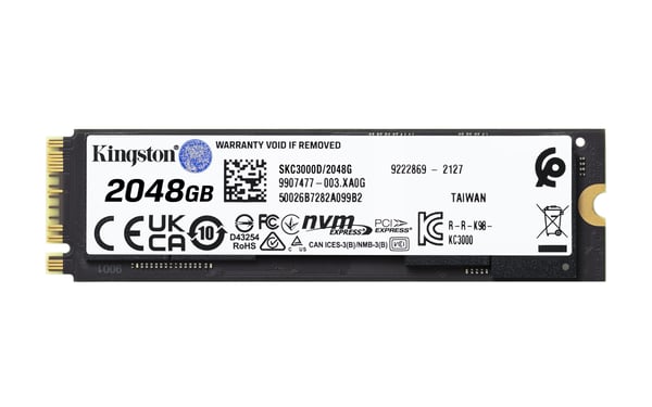 Kingston KC3000 1TB M.2 2280 PCIe Gen 4.0 x4 NVMe SSD (7000/6000 MB/s)