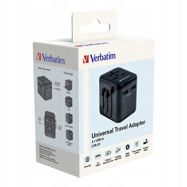 Verbatim UTA-01 Global Rejseadapter 2xUSB 12W