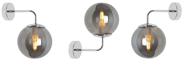 SIENA KROM VÄGGLAMPA 1 PLAT GRAFITLAMPA E14