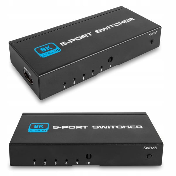 SWITCH HDMI 2.1 5x1 SWITCH SPLITTER 8K 4K 120HZ 240HZ HDR10 PAWONIK