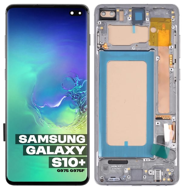 Samsung Galaxy S10 Plus LCD-skærm og pekskærm Incell sølvramme G975 G975F S10+