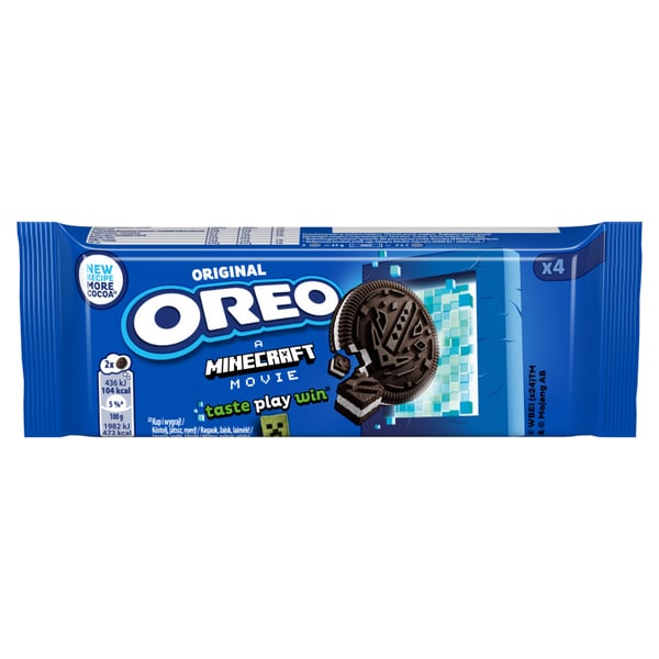 Oreo-kaakaokeksit vaniljatäytteellä 44 g (4 kpl) Oreo-kaakaokeksit vaniljatäytteellä 44 g (4 kpl)