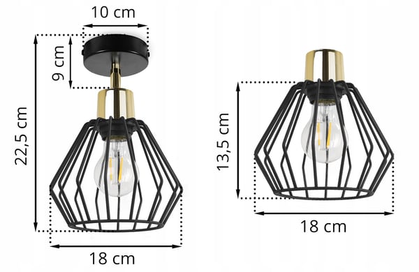 LOFTSVÆGLAMPE METALTRÅDLAMPE LED