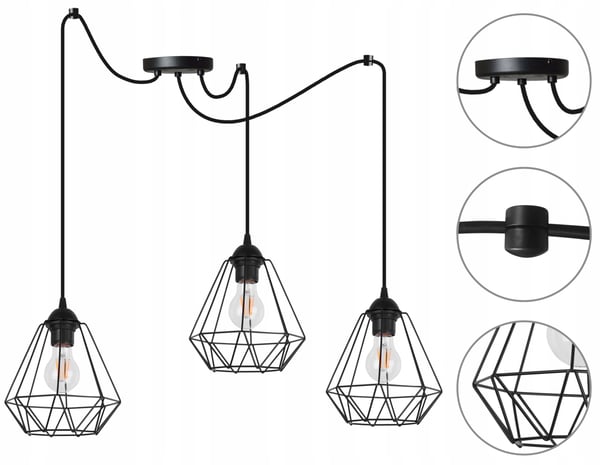 Hængende loftslampe lysekrone SPIDER loft E27 LED