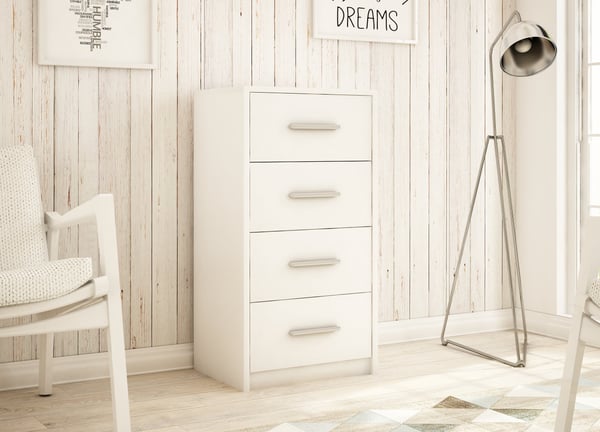Byrå Bodo 4S vit 40 cm lådhylla