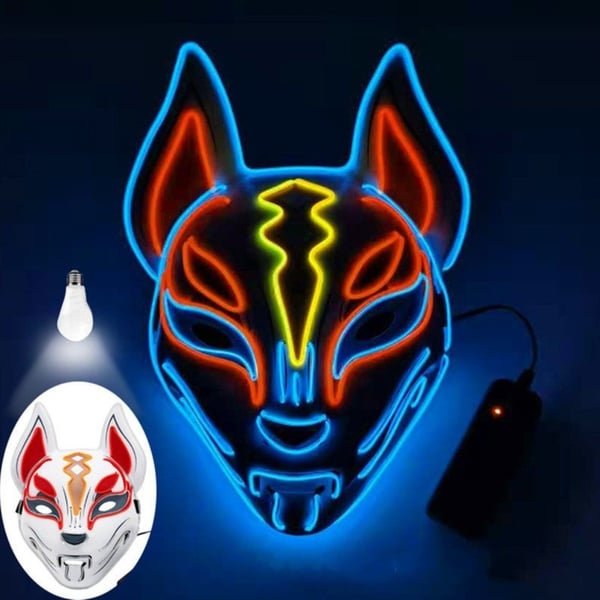 LED kattemaske glødende cosplay halloween kattekostume fest karneval