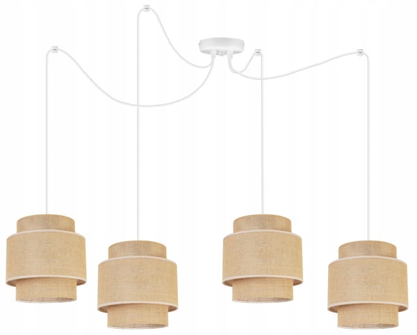 Hængende lampe, loftslysekrone, lampeskærm, boho juta