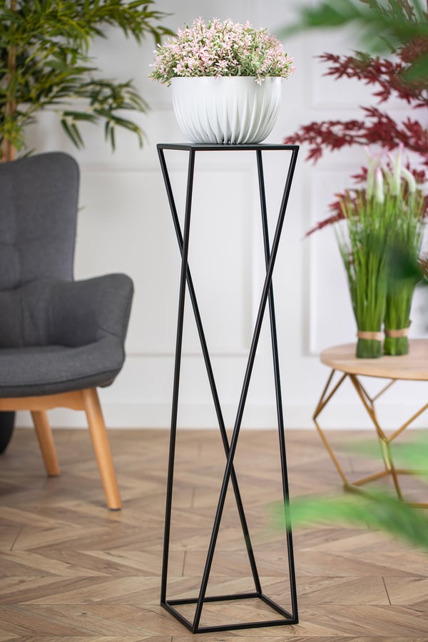 Modernt svart stående blomsterställ 100cm