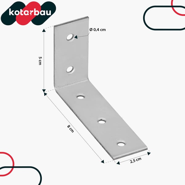 Kirvesmiehen kulmakappale, rakennusliitin, terästä, sinkittyä, 50x80x25 MM, 12 kpl