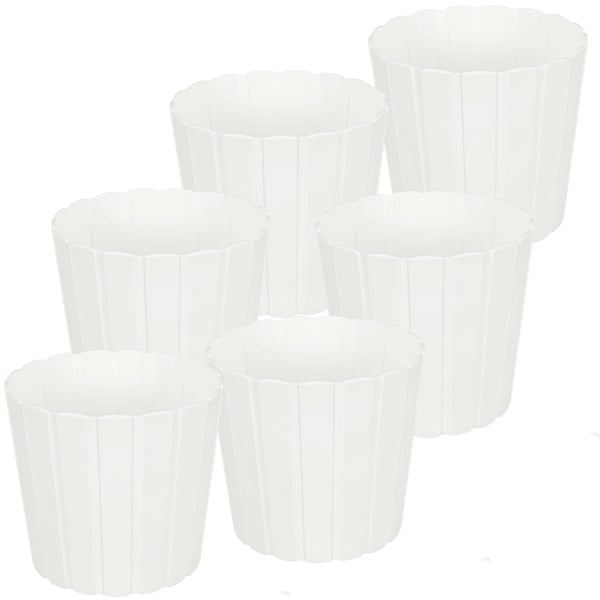 Plastkruka för blommor och örter på balkongen eller terrassen, vit, 24 cm, 6 st.