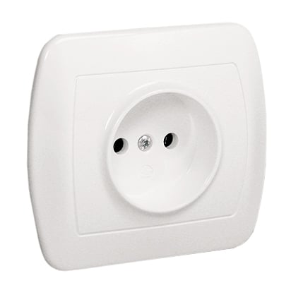 AKORD STIKKONTAKT 1-VEJS B/U 16A IP20 HVID - E131AA-KN045