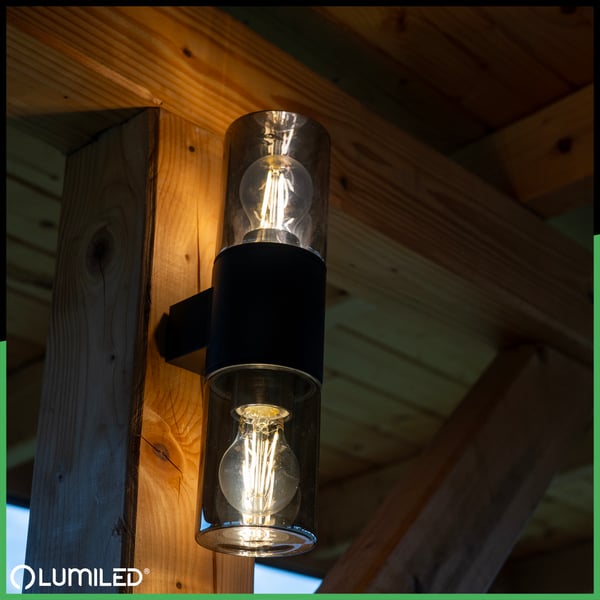 Utomhusvägglampa med två E27 kinkig väggbelysning SALVIA LUMILED