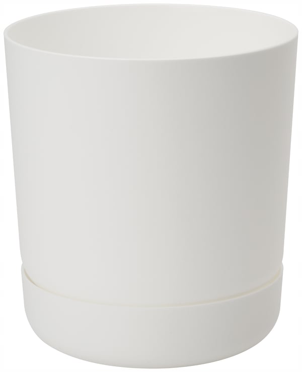 Satina 25 Rund Blomkruka med Fat Vit