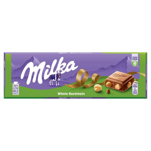 Milka maitosuklaa kokonaisilla hasselpähkinöillä 250 g