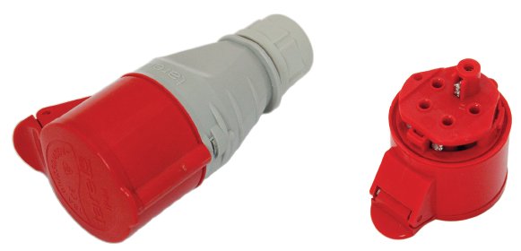 KANNETTAVA ERISTETTY PISTORASIA 32A 400V PUNAINEN 3P+N+Z IP44 - EX-TGN-137