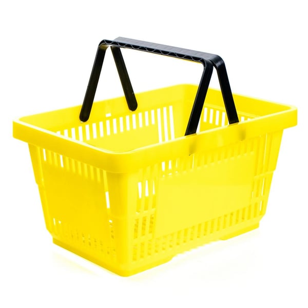 Indkøbskurv gul 22L H-22 cm L-30 cm G-43 cm 10 stk.